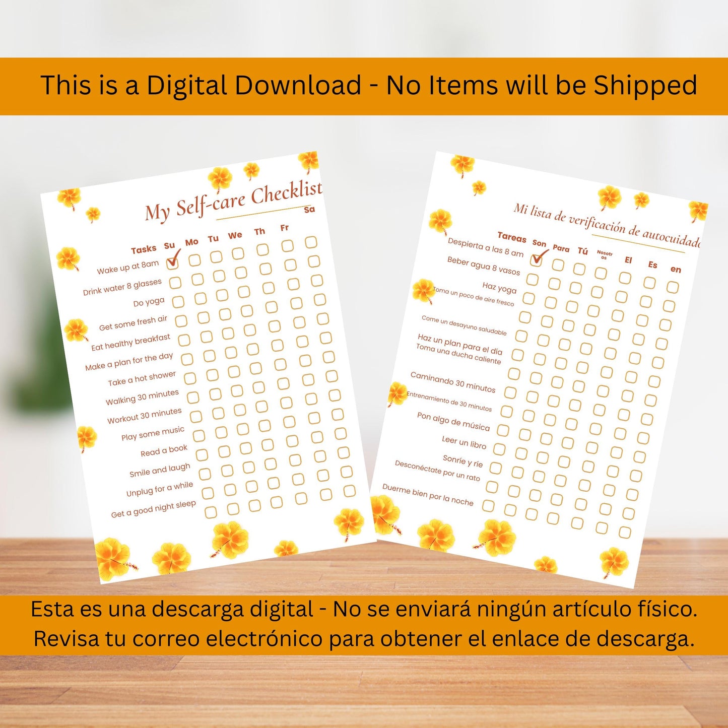 The "While You Wait" Daily Wellness Checklist / Lista Diaria de Bienestar "Mientras Esperas"