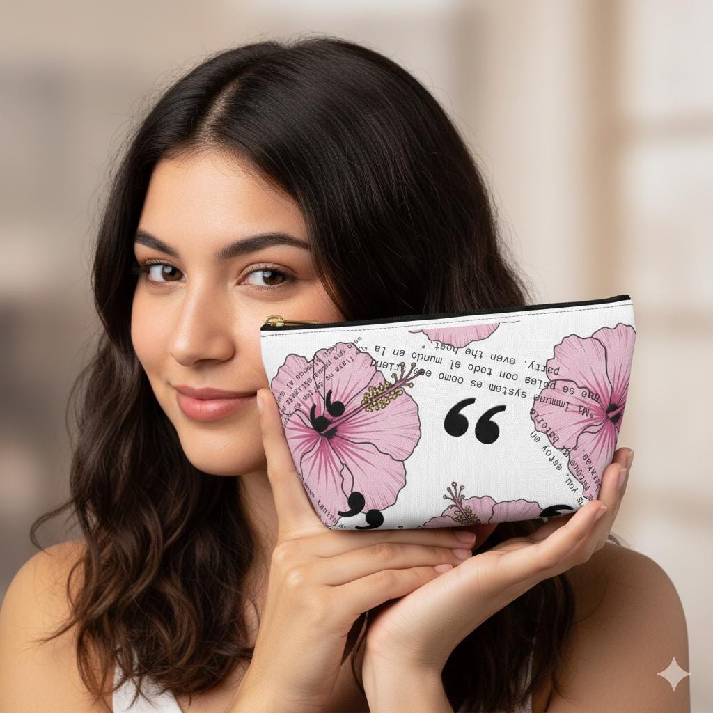 Latina Owned, Spanglish Funny Quotes Pouch, Chronic Illness, EDS, Invisible Illness