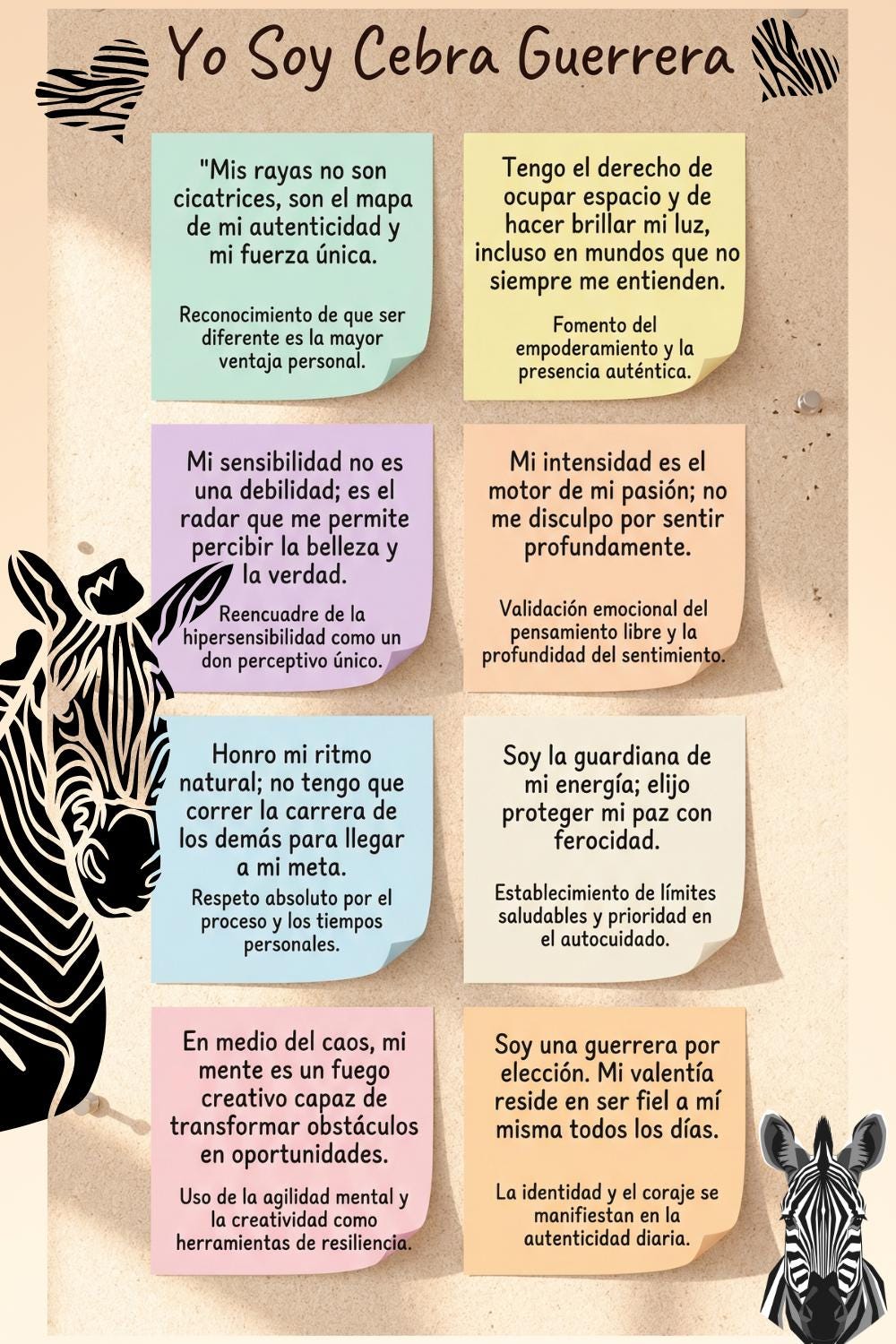 8 Afirmaciones para la Cebra Guerrera - Kit Digital de Motivación y Empoderamiento