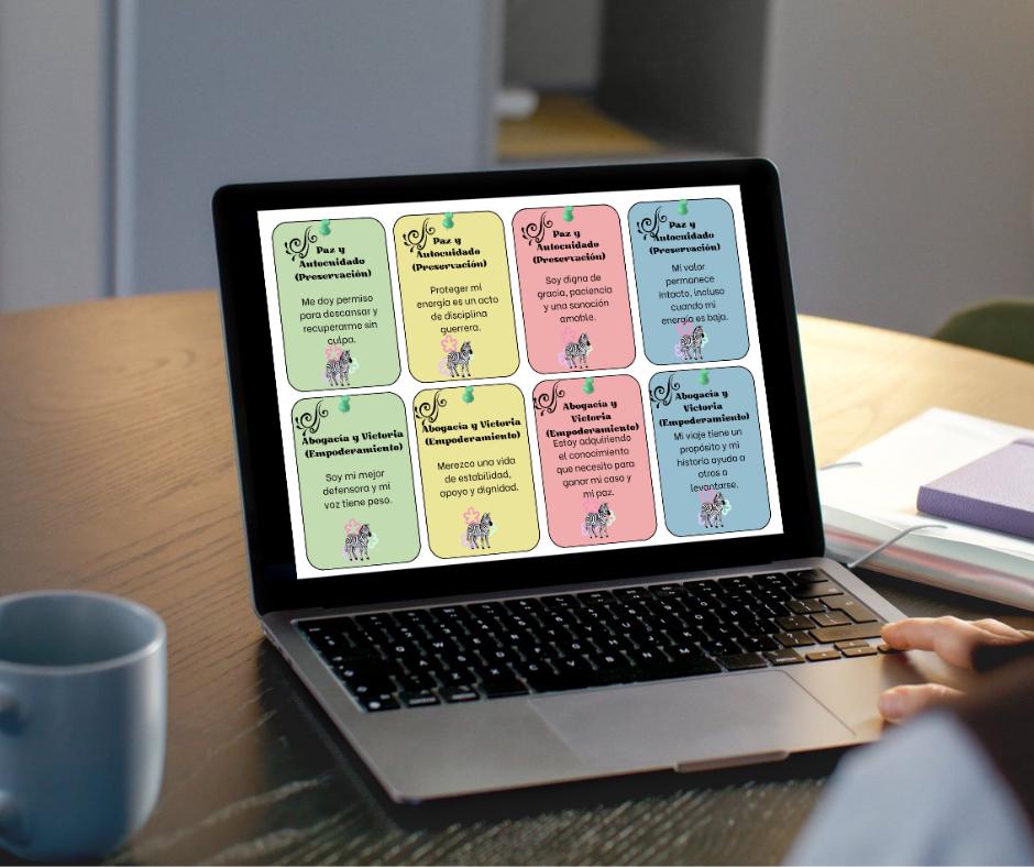 Latina-Owned, Spanish Affirmation Cards | Zebra Warrior, Chronic Illness (Digital Download)