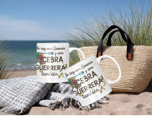 Latina-Owned: Cebra Guerrera / Spanglish / Chronic Illness  Quote Mug | Ceramic Coffee Cup