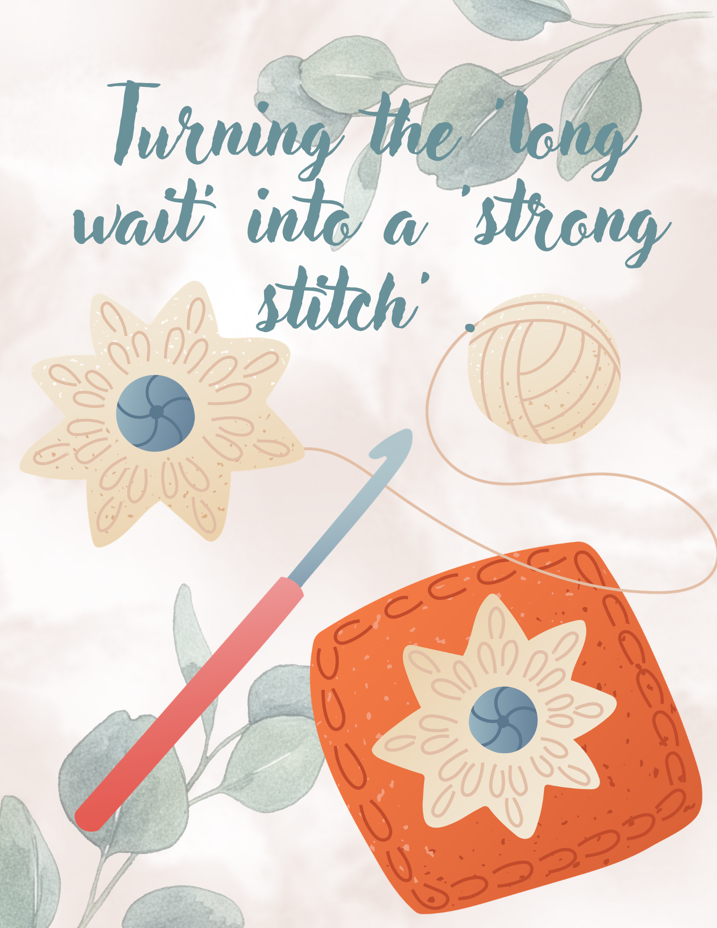 Crochet Patience & SSDI Support Wall Art (Set of 10)
