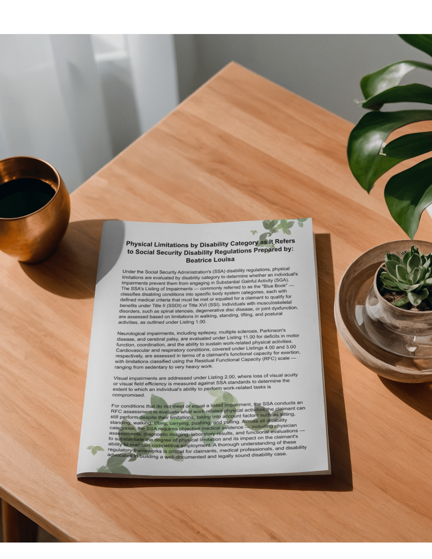 Social Security Disability Claim Guide | Physical & Mental Limitations (Digital Download)