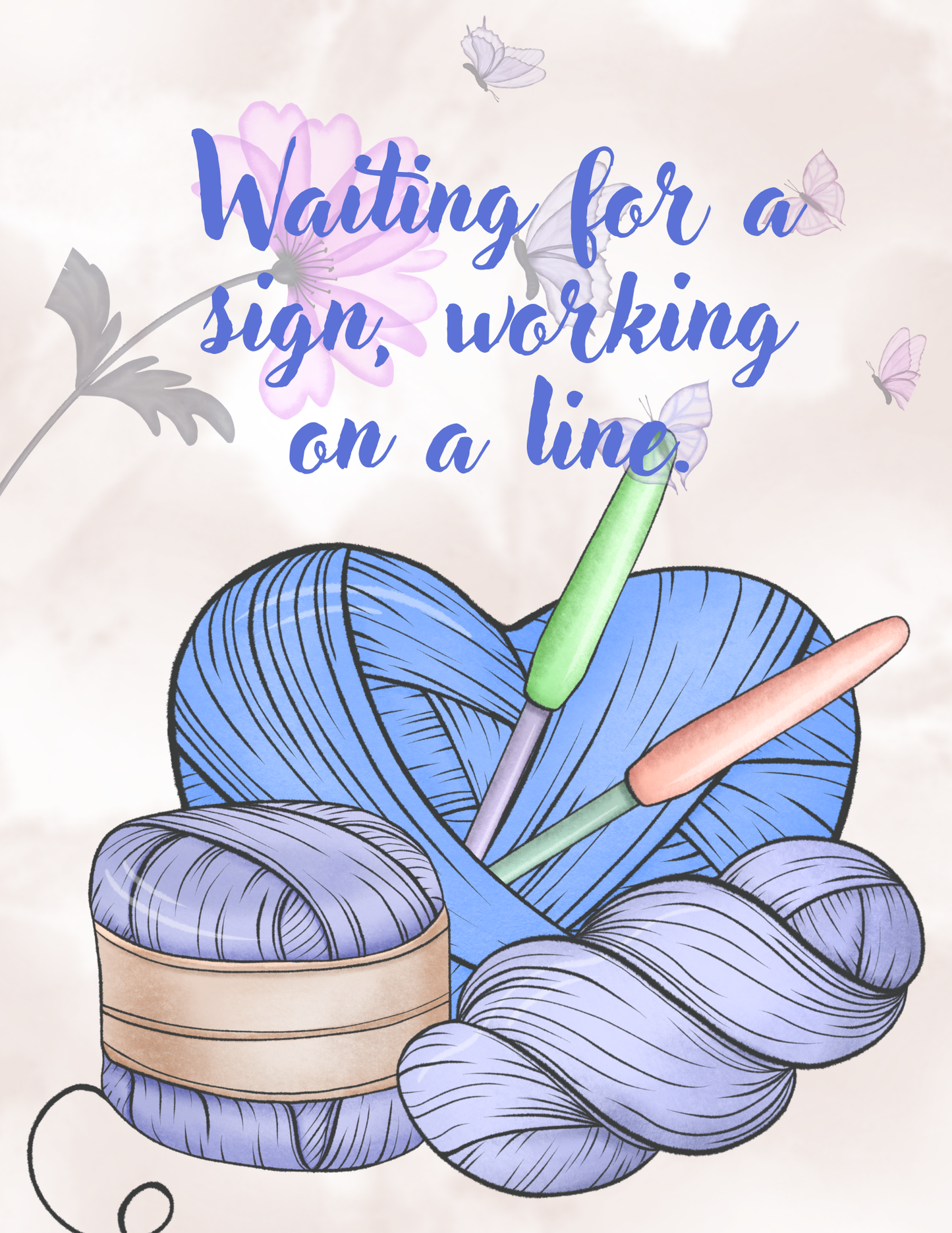 Crochet Patience & SSDI Support Wall Art (Set of 10)