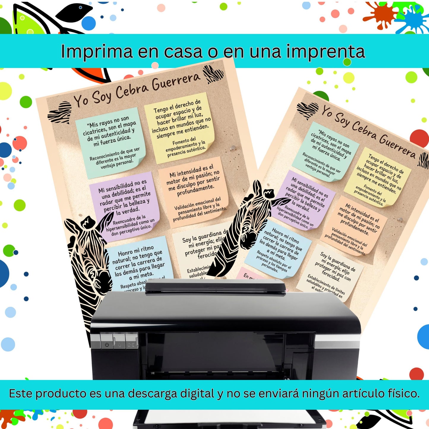 8 Afirmaciones para la Cebra Guerrera - Kit Digital de Motivación y Empoderamiento