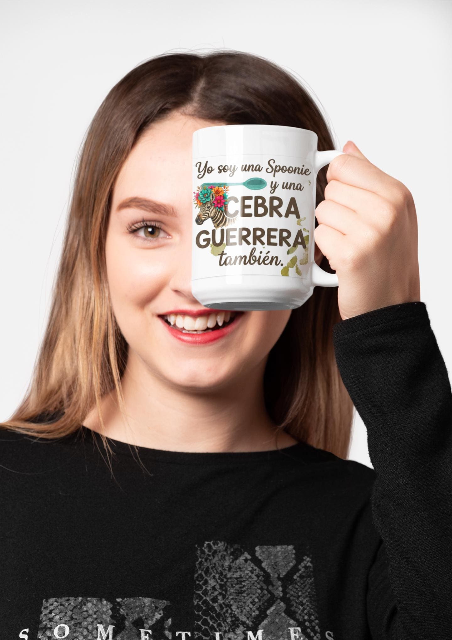 Latina-Owned: Cebra Guerrera / Spanglish / Chronic Illness  Quote Mug | Ceramic Coffee Cup