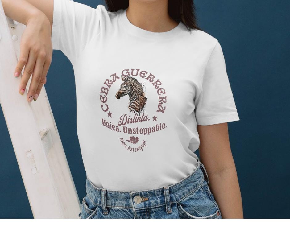 Latina-Owned: Cebra Guerrera Spanglish T-Shirt - Latina Chronic Illness Warrior Tee / EDS