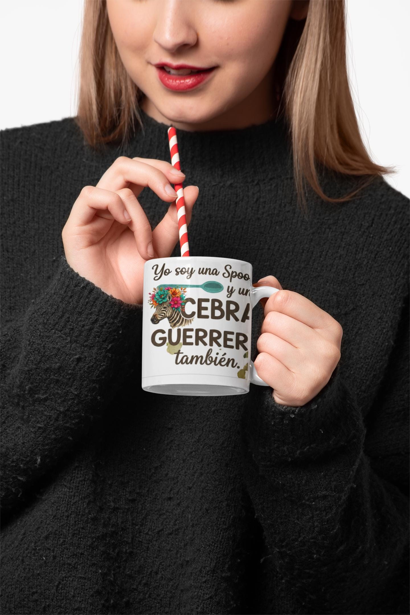 Latina-Owned: Cebra Guerrera / Spanglish / Chronic Illness Quote Mug | Ceramic Coffee Cup