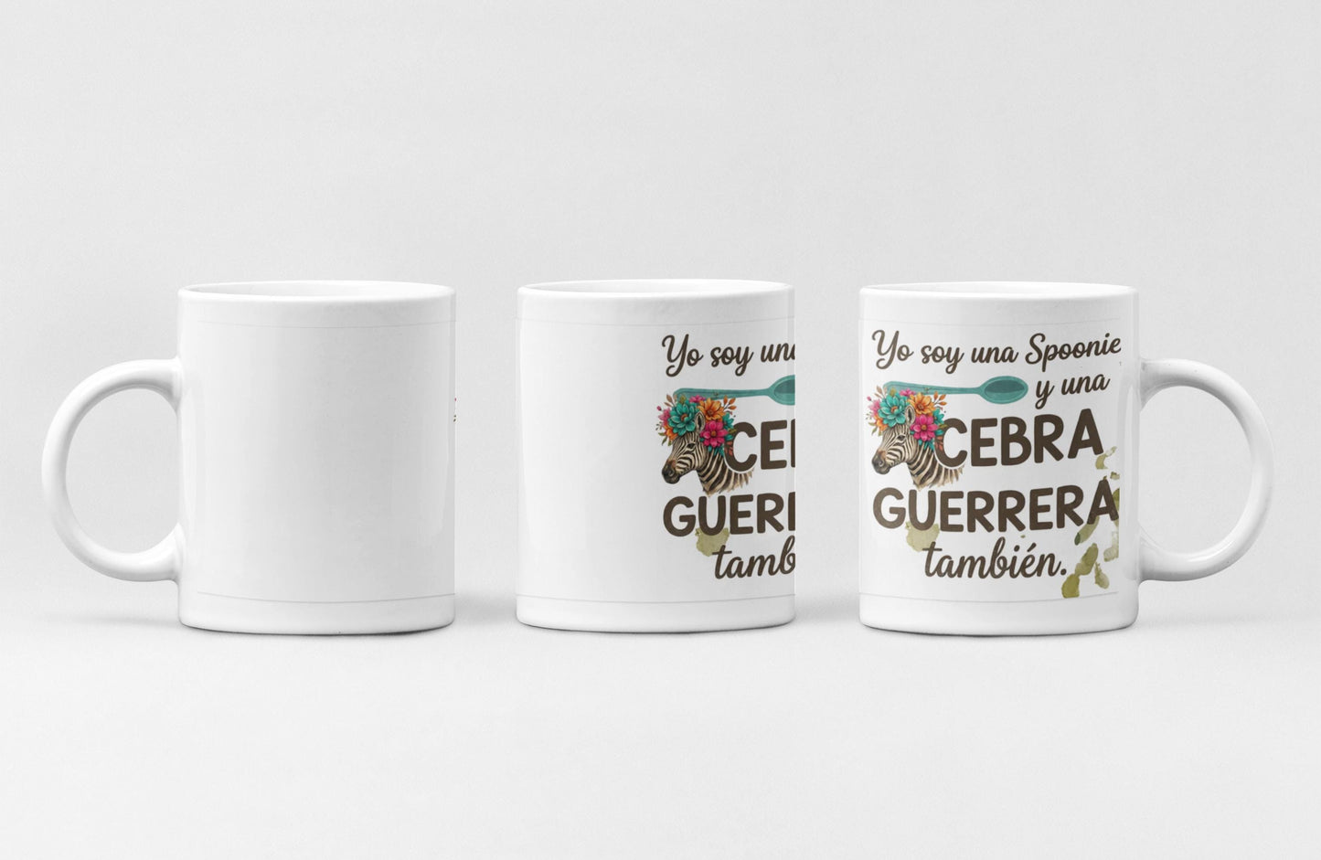 Latina-Owned: Cebra Guerrera / Spanglish / Chronic Illness Quote Mug | Ceramic Coffee Cup