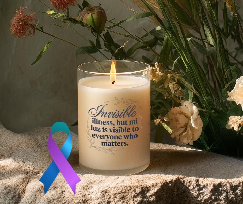 Chronic Illness, Spanglish, Soy Candle, Invisible Illness Warrior Gift, Latina-Owned