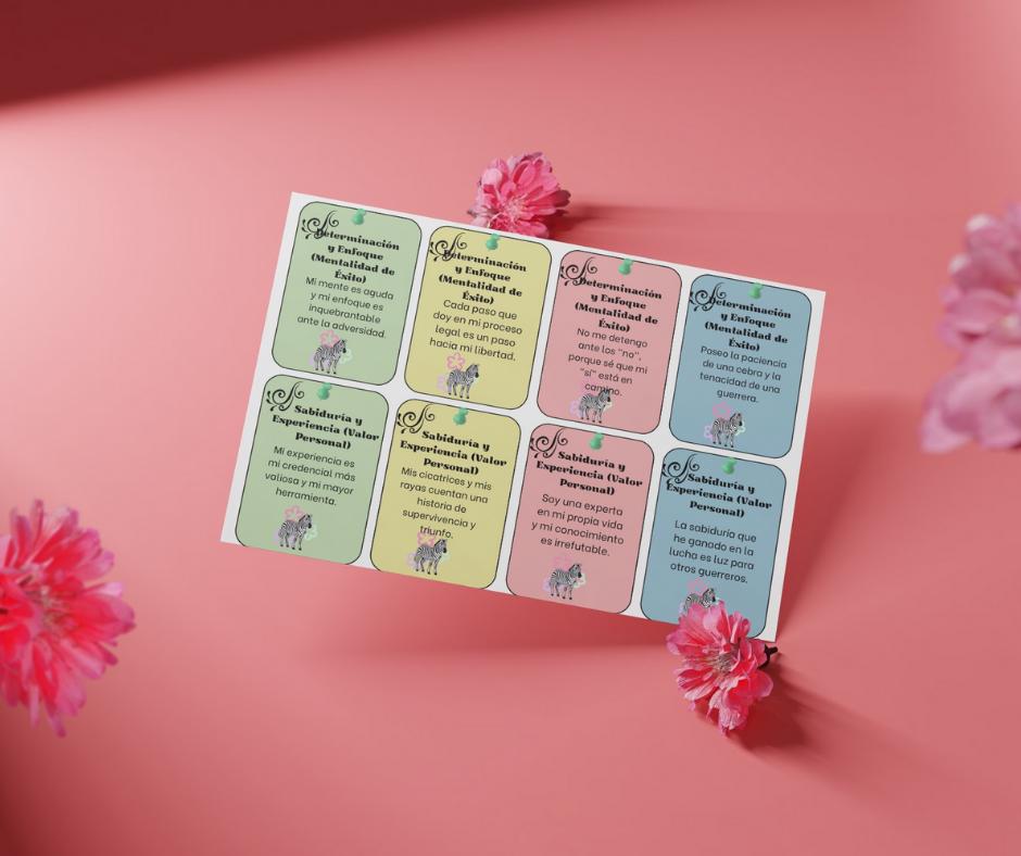 Latina-Owned, Spanish Affirmation Cards | Zebra Warrior, Chronic Illness (Digital Download)