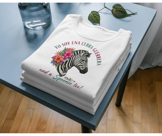 Latina-Owned: Cebra Guerrera - Spanglish - Chronic Illness - Rare Disease TShirt – Spoonie Tee