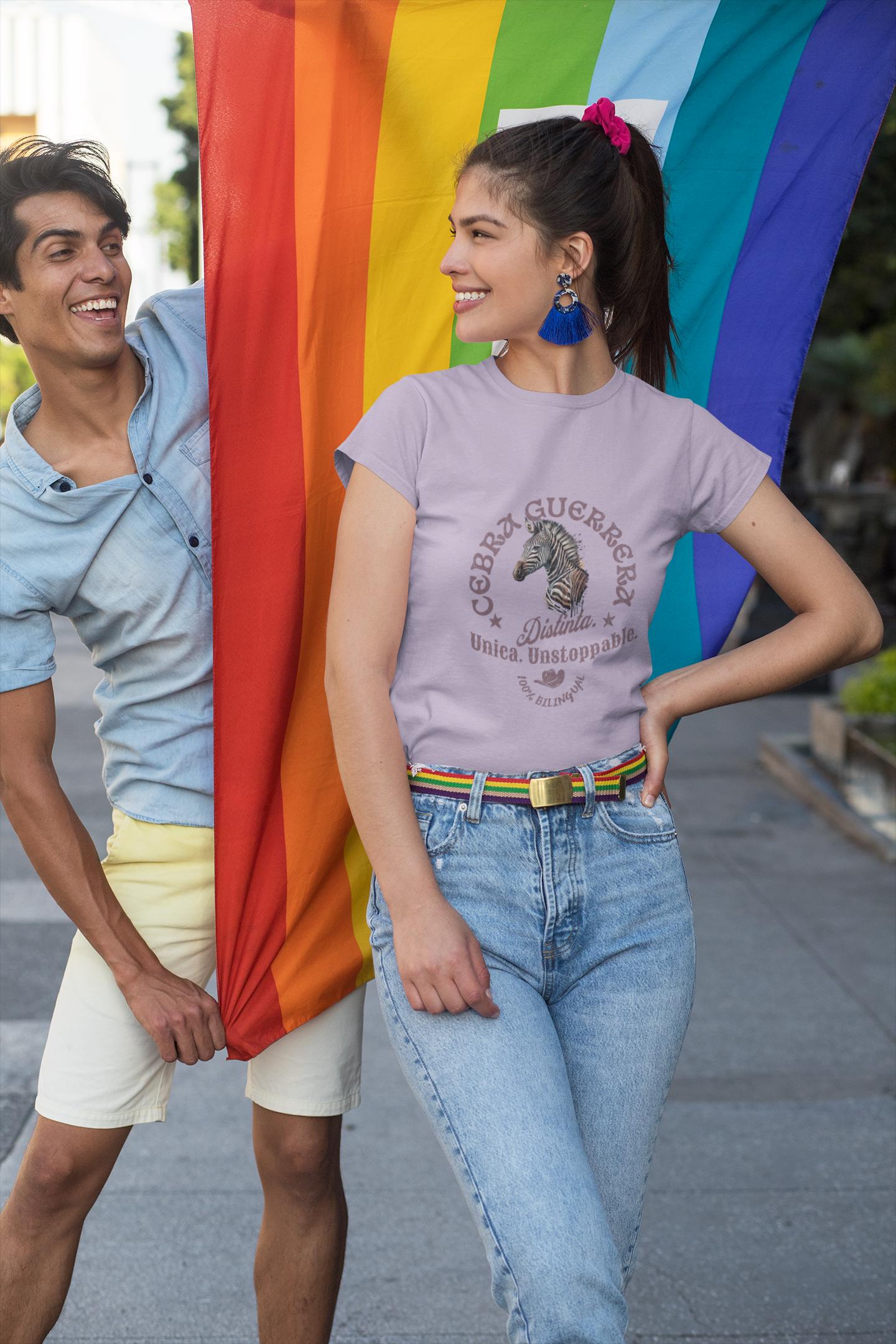 Latina-Owned: Cebra Guerrera Spanglish T-Shirt - Latina Chronic Illness Warrior Tee / EDS