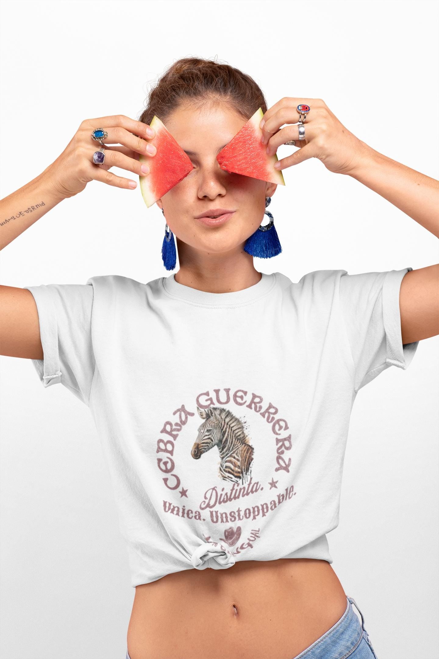 Latina-Owned: Cebra Guerrera Spanglish T-Shirt - Latina Chronic Illness Warrior Tee / EDS