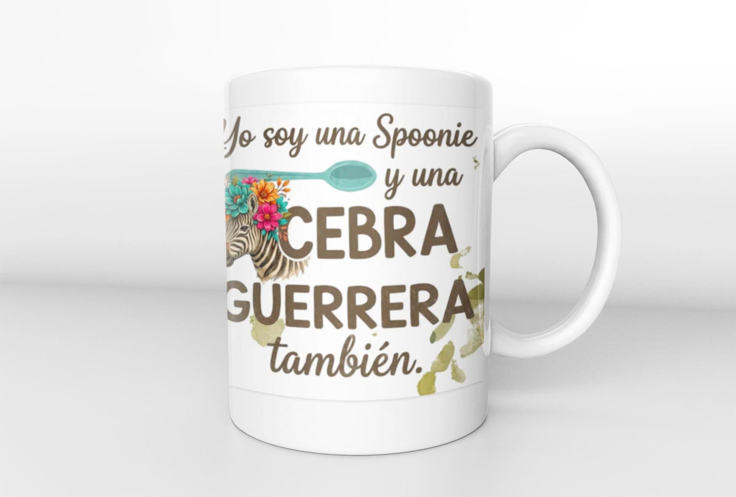 Latina-Owned: Cebra Guerrera / Spanglish / Chronic Illness Quote Mug | Ceramic Coffee Cup