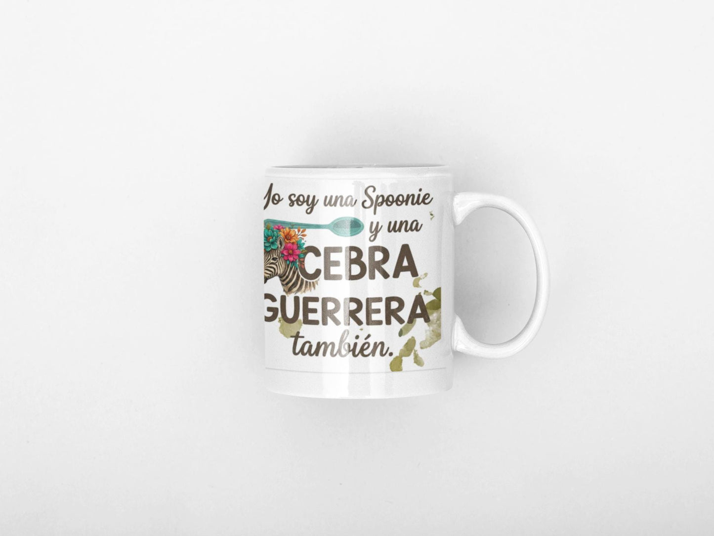 Latina-Owned: Cebra Guerrera / Spanglish / Chronic Illness Quote Mug | Ceramic Coffee Cup