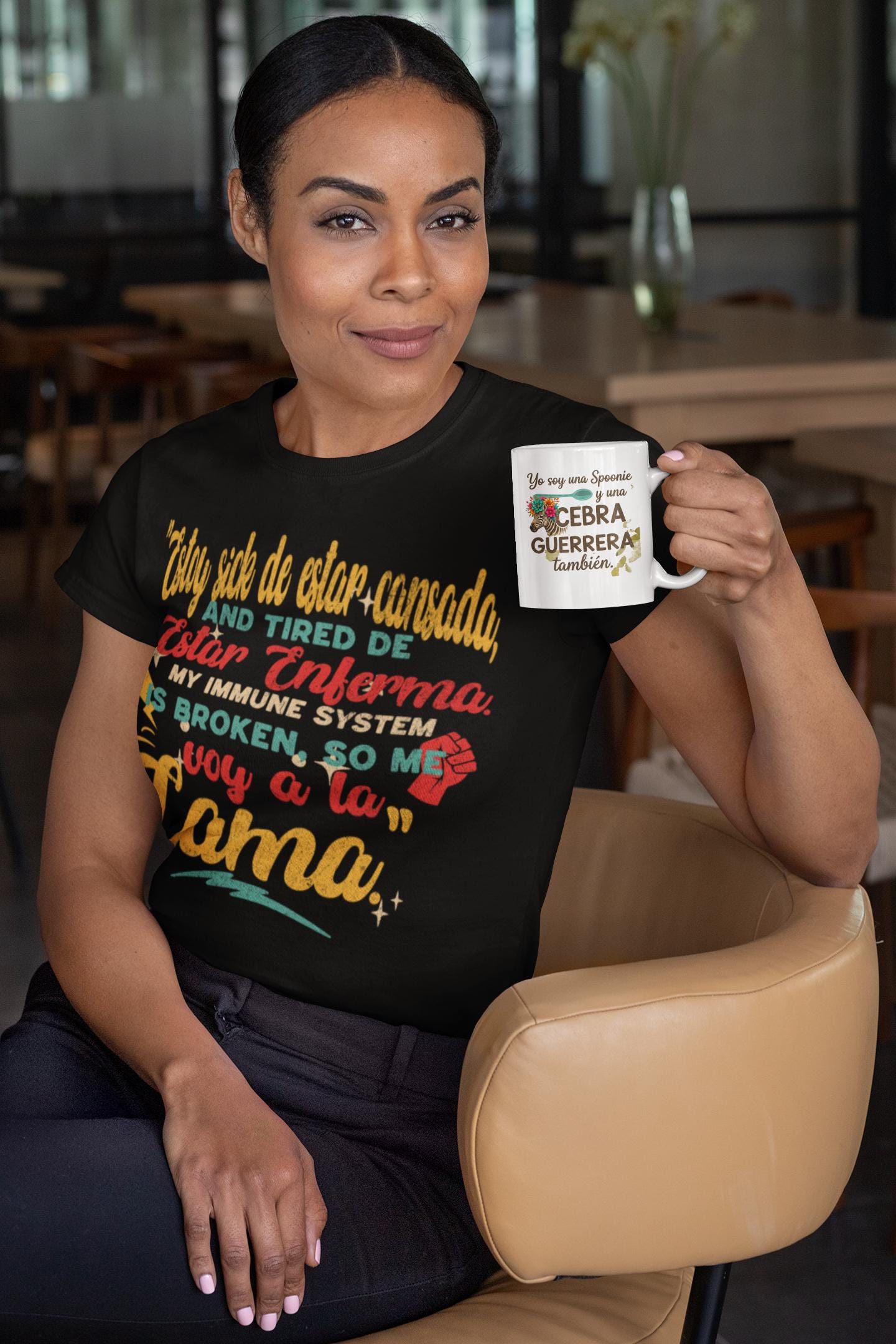 Latina-Owned: T-shirt immune System, Chronic Illness, RA Flares, Spanglish