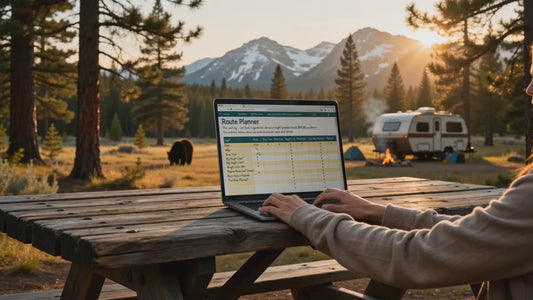 RV Trip Planner Bundle, Alaska Highway ALCAN Route, Budget Tracker Google Sheets, Campsite Log, Route Planner