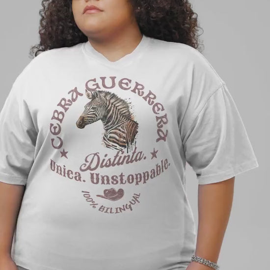 Latina-Owned: Cebra Guerrera Spanglish T-Shirt - Latina Chronic Illness Warrior Tee / EDS