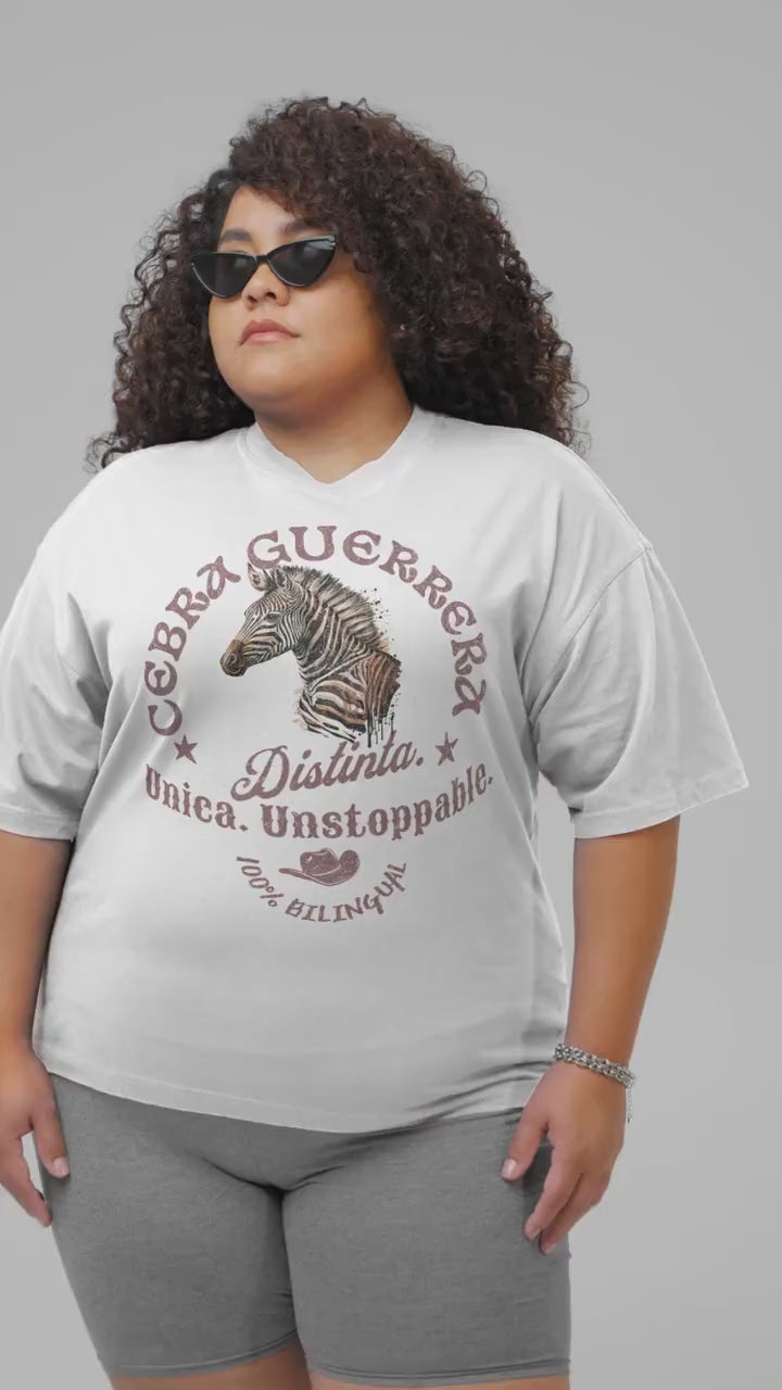 Latina-Owned: Cebra Guerrera Spanglish T-Shirt - Latina Chronic Illness Warrior Tee / EDS